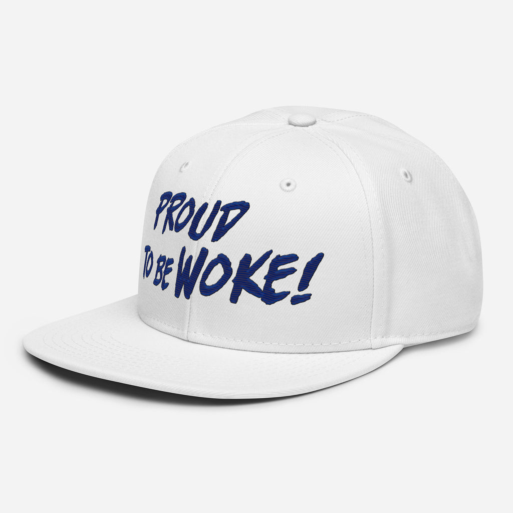 PROUD TO BE WOKE SNAPBACK CAP/White