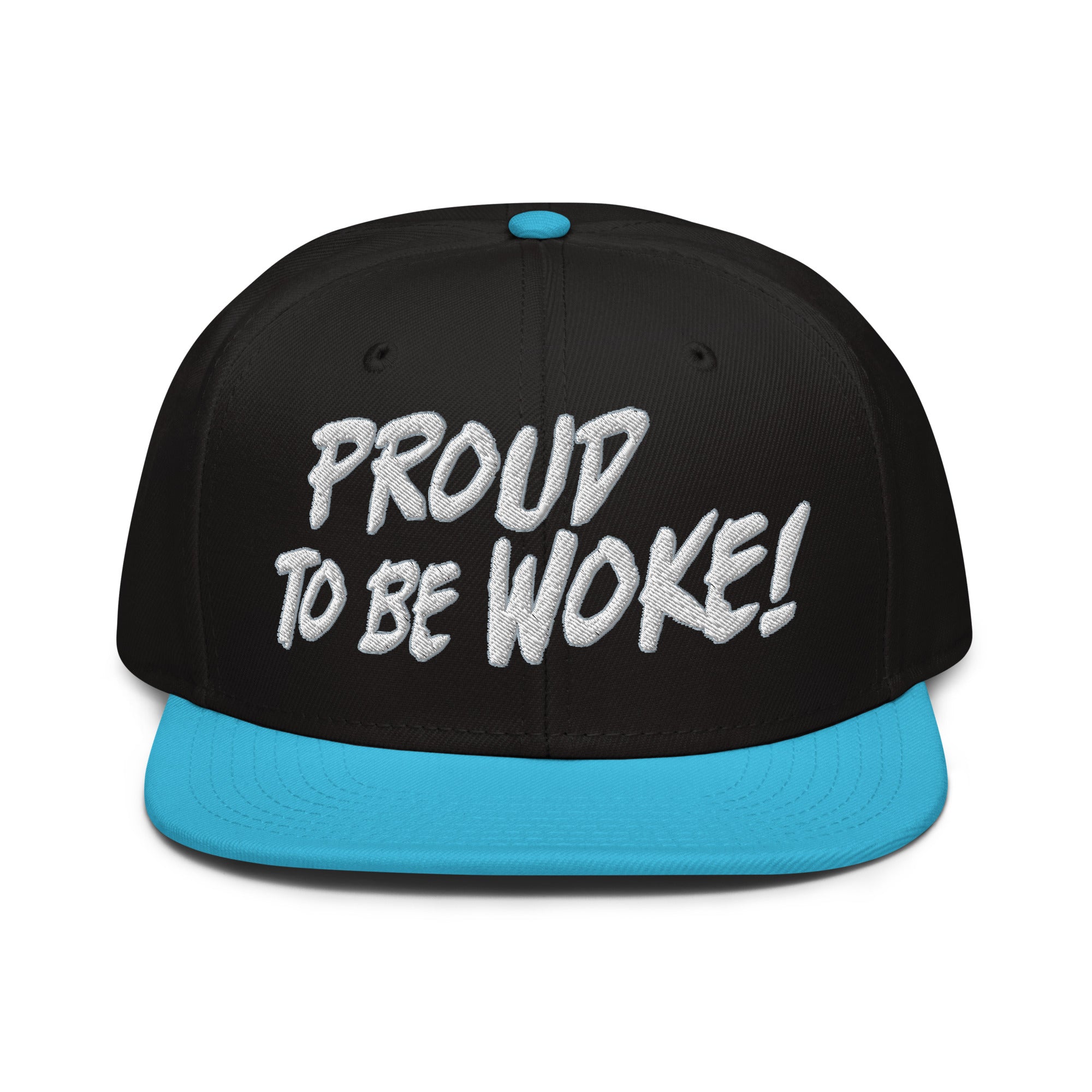 PROUD TO BE WOKE SNAPBACK CAP/Aqua blue/Black/Black