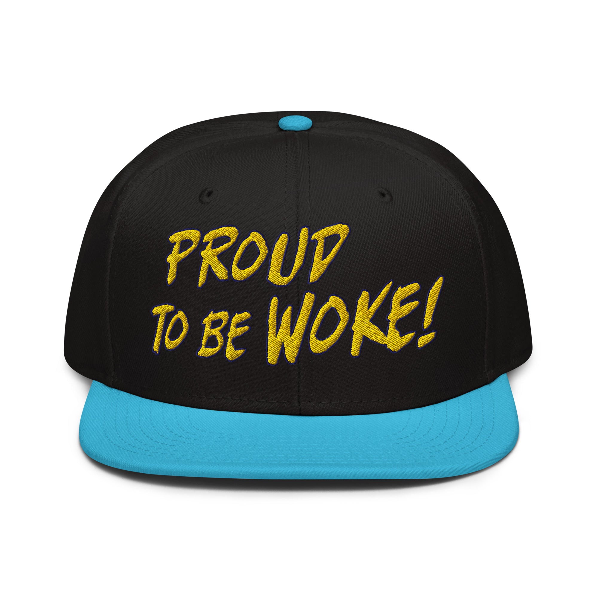 PROUD TO BE WOKE SNAPBACK CAP/Aqua blue/Black/Black