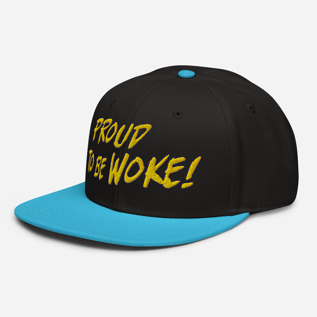 PROUD TO BE WOKE SNAPBACK CAP/Aqua blue/Black/Black
