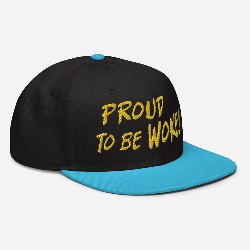 PROUD TO BE WOKE SNAPBACK CAP/Aqua blue/Black/Black