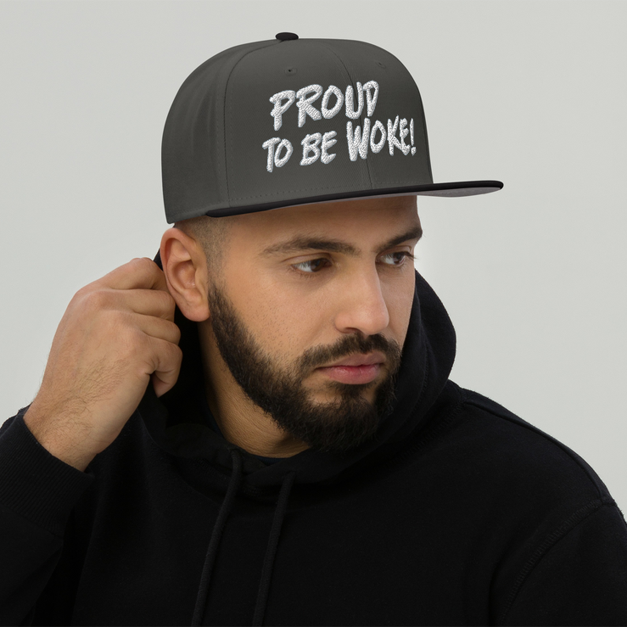 PROUD TO BE WOKE SNAPBACK CAP/Black/Charcoal gray/Charcoal gray