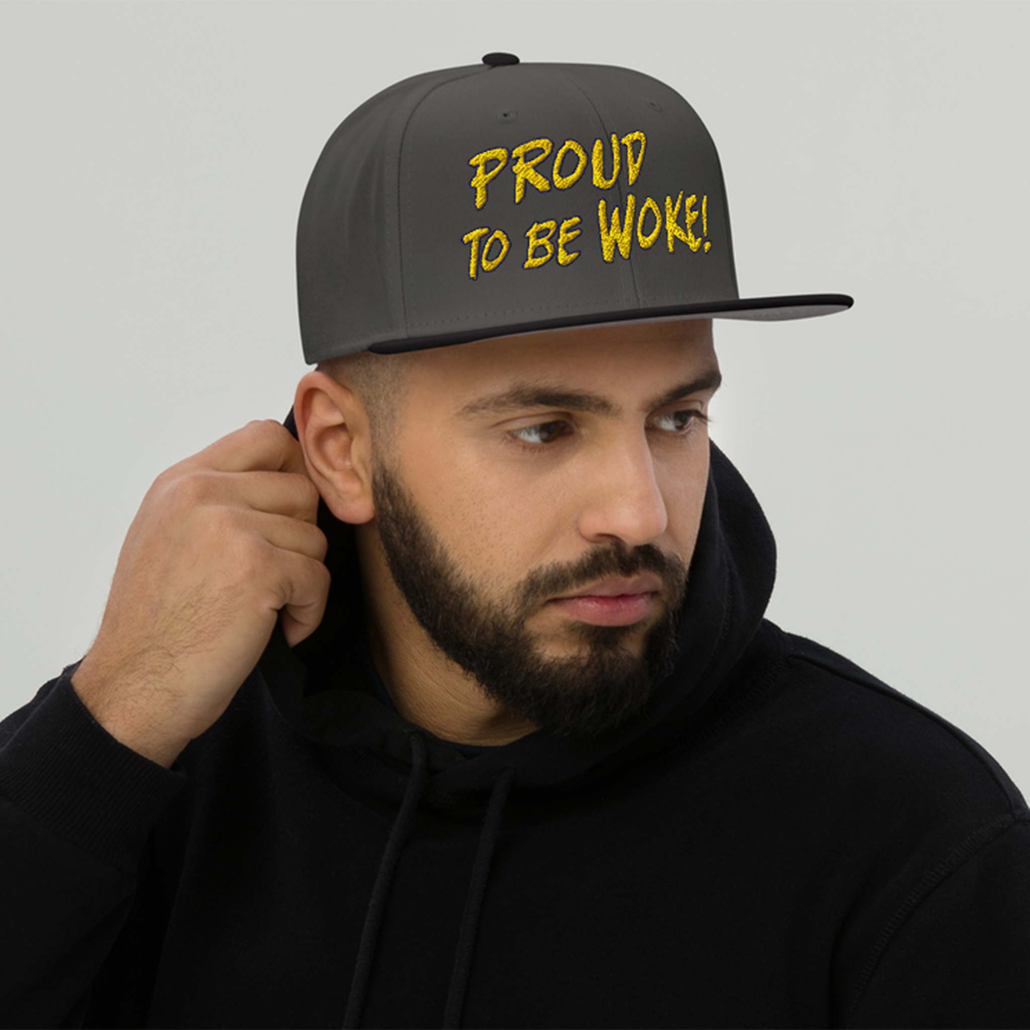PROUD TO BE WOKE SNAPBACK CAP/Black/Charcoal gray/Charcoal gray