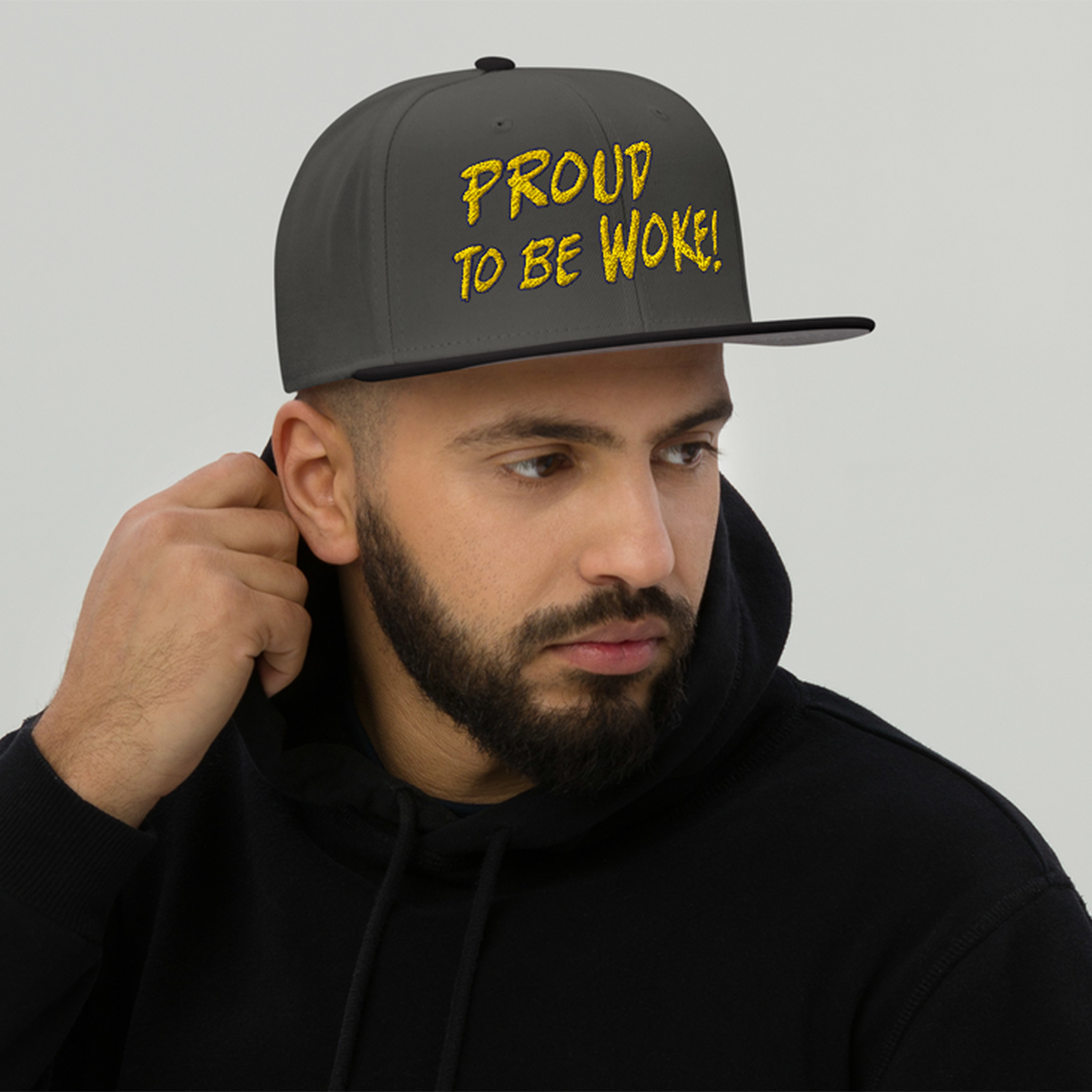 PROUD TO BE WOKE SNAPBACK CAP/
Black/Charcoal gray/Charcoal gray