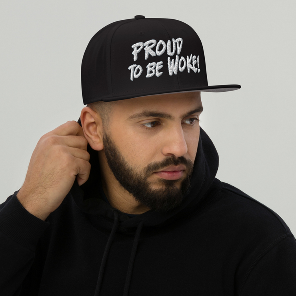 PROUD TO BE WOKE SNAPBACK CAP/Black