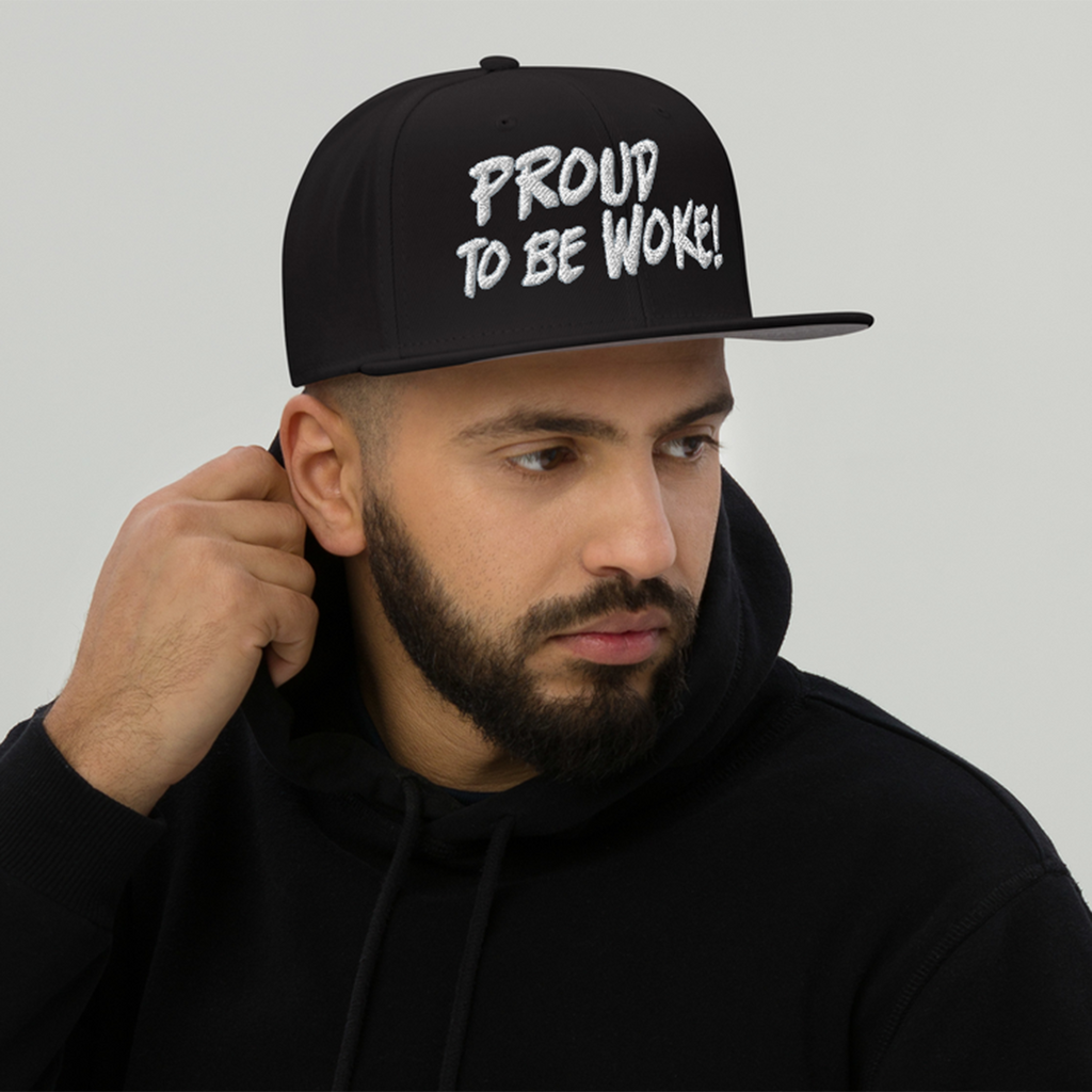 PROUD TO BE WOKE SNAPBACK CAP/Black