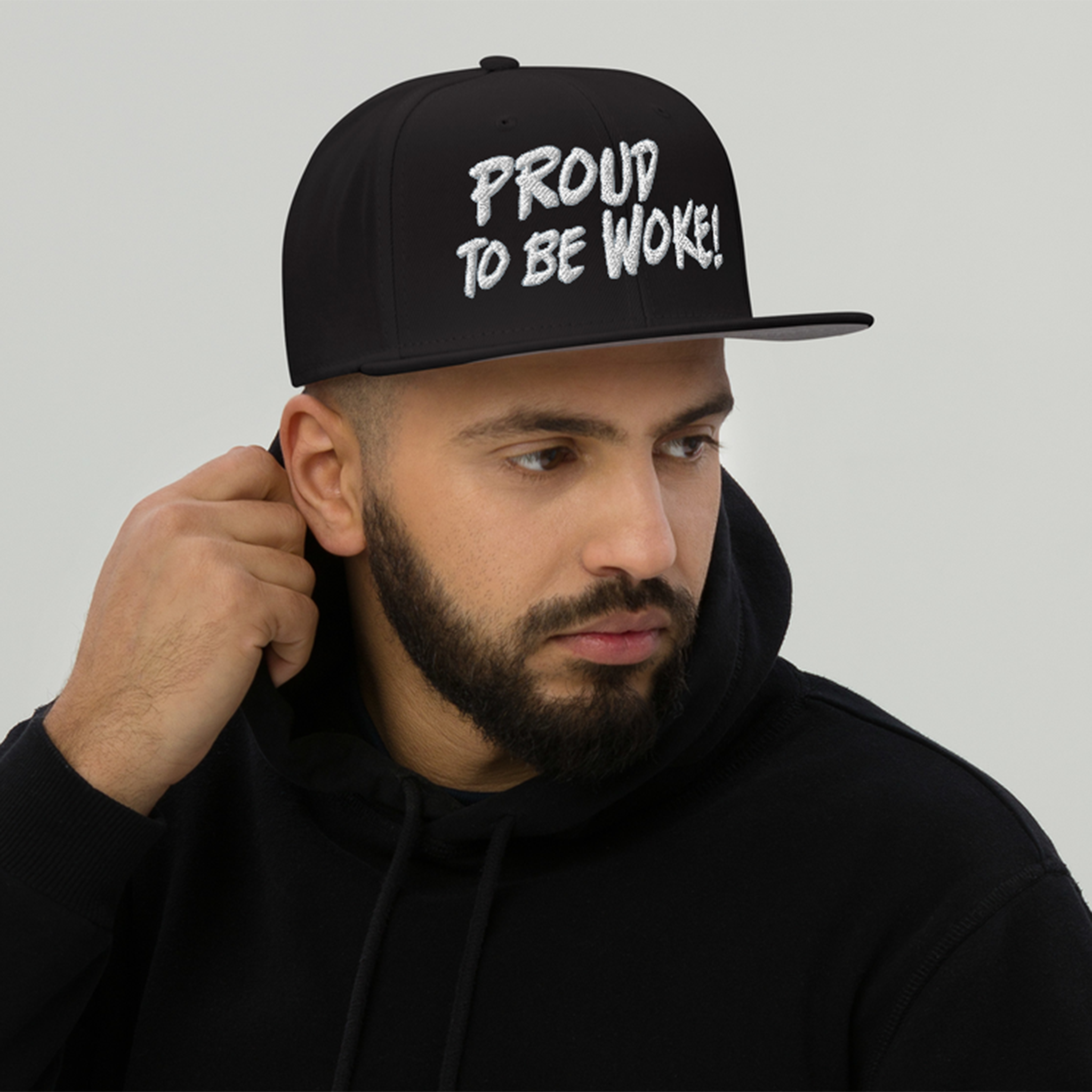 PROUD TO BE WOKE SNAPBACK CAP/Black