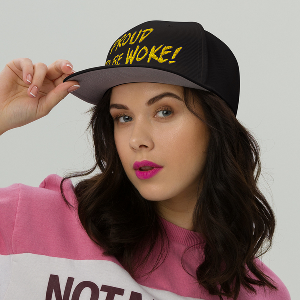 PROUD TO BE WOKE SNAPBACK CAP/Black