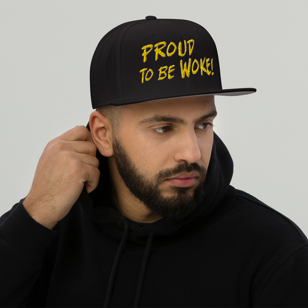 PROUD TO BE WOKE SNAPBACK CAP/Black