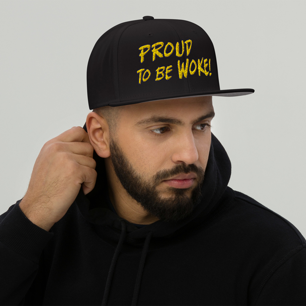 PROUD TO BE WOKE SNAPBACK CAP/Black