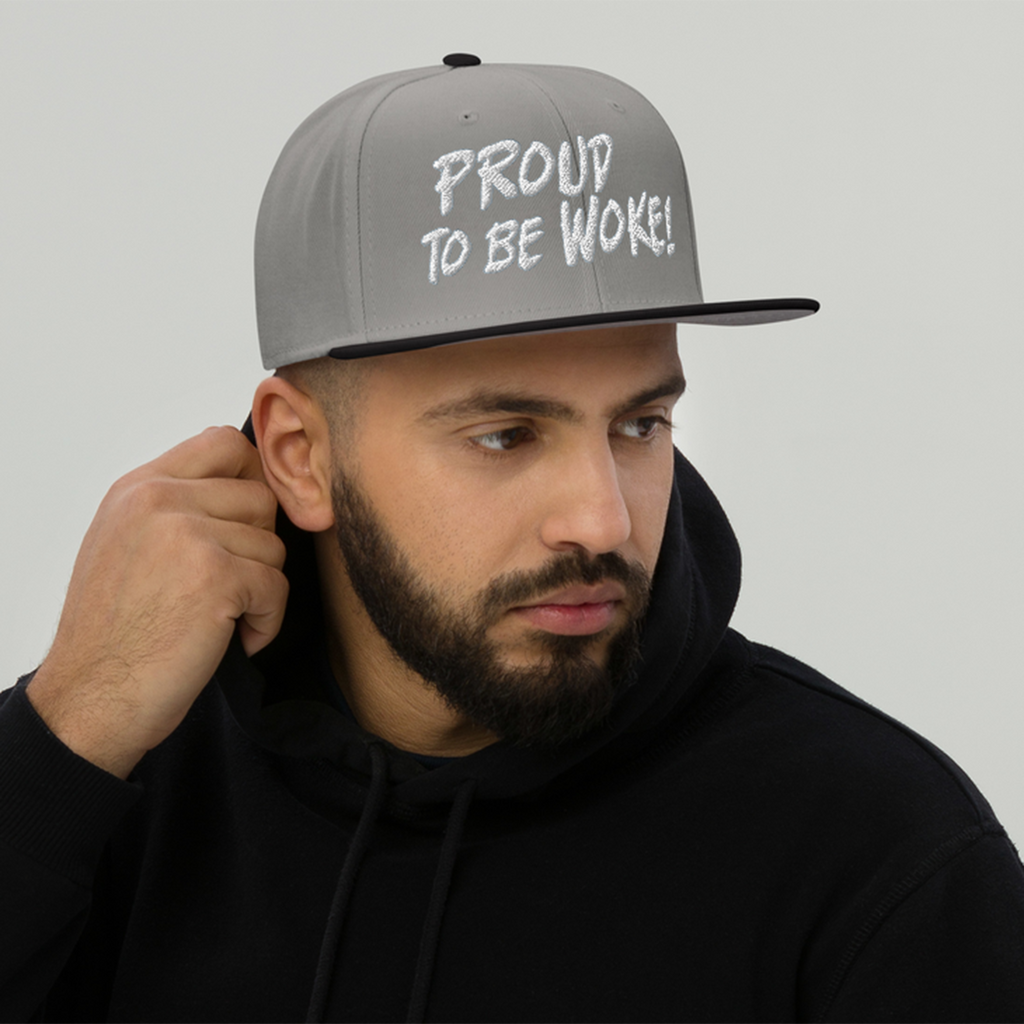 PROUD TO BE WOKE SNAPBACK CAP/
Black/Gray/Gray