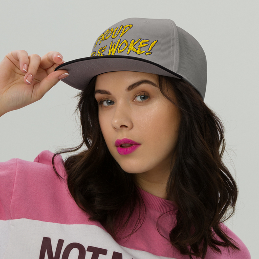 PROUD TO BE WOKE SNAPBACK CAP/Black/Gray/Gray