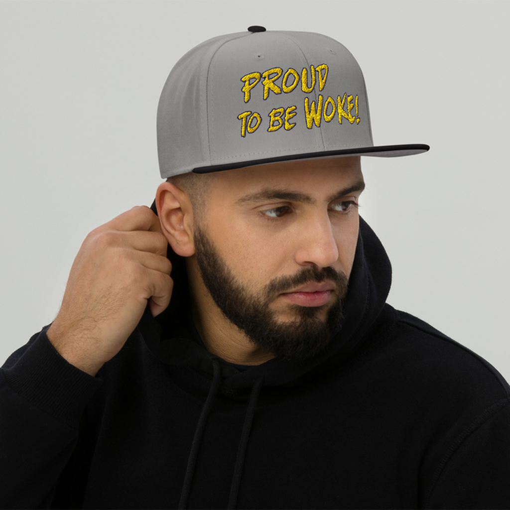 PROUD TO BE WOKE SNAPBACK CAP/Black/Gray/Gray