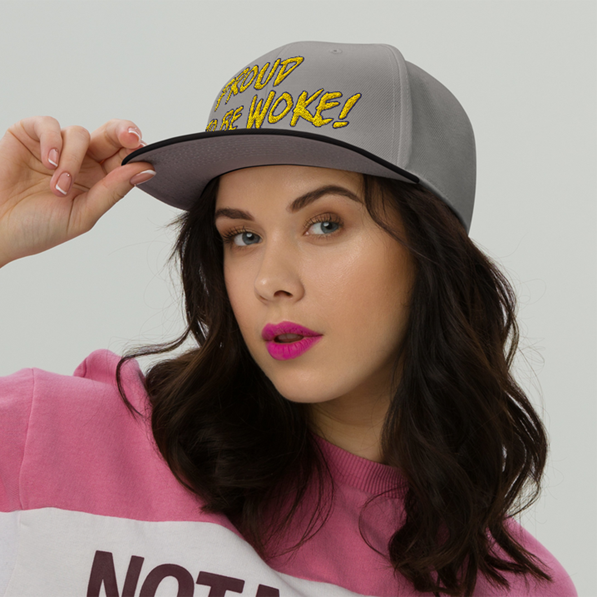 PROUD TO BE WOKE SNAPBACK CAP/
Black/Gray/Gray