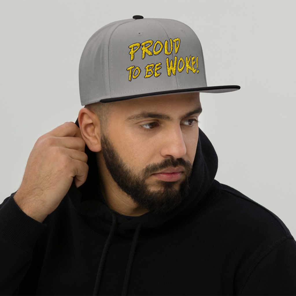 PROUD TO BE WOKE SNAPBACK CAP/
Black/Gray/Gray