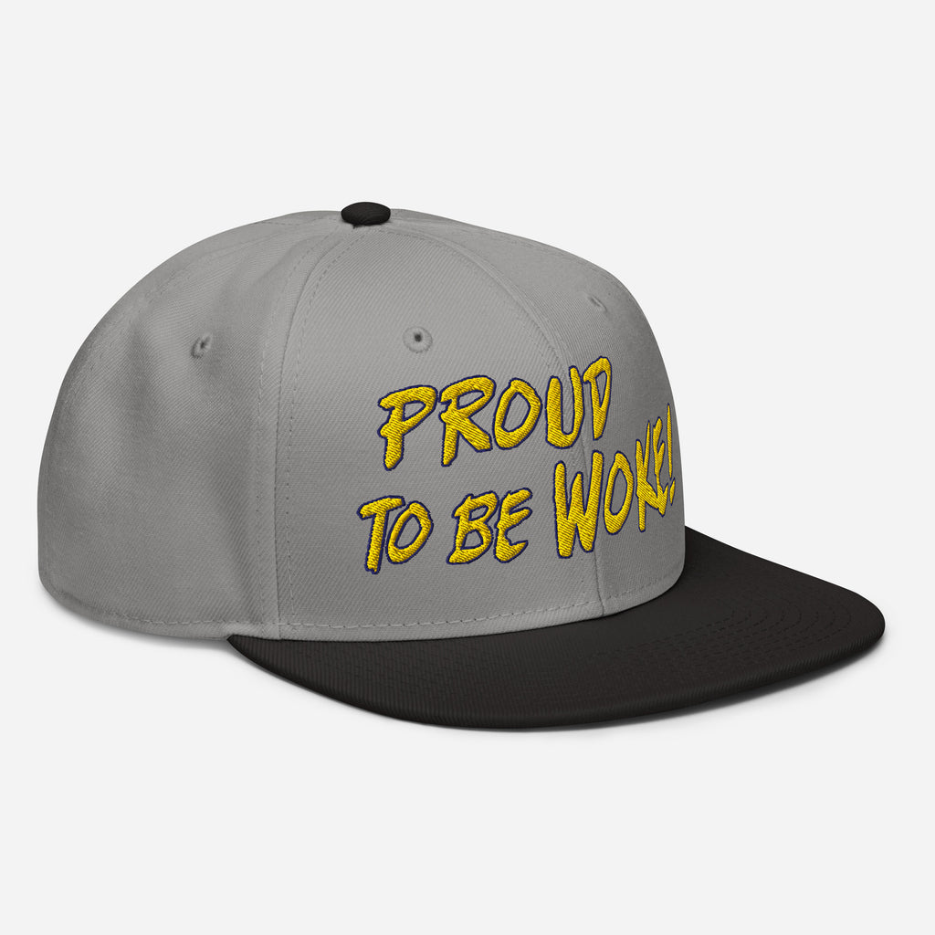 PROUD TO BE WOKE SNAPBACK CAP/Black/Gray/Gray