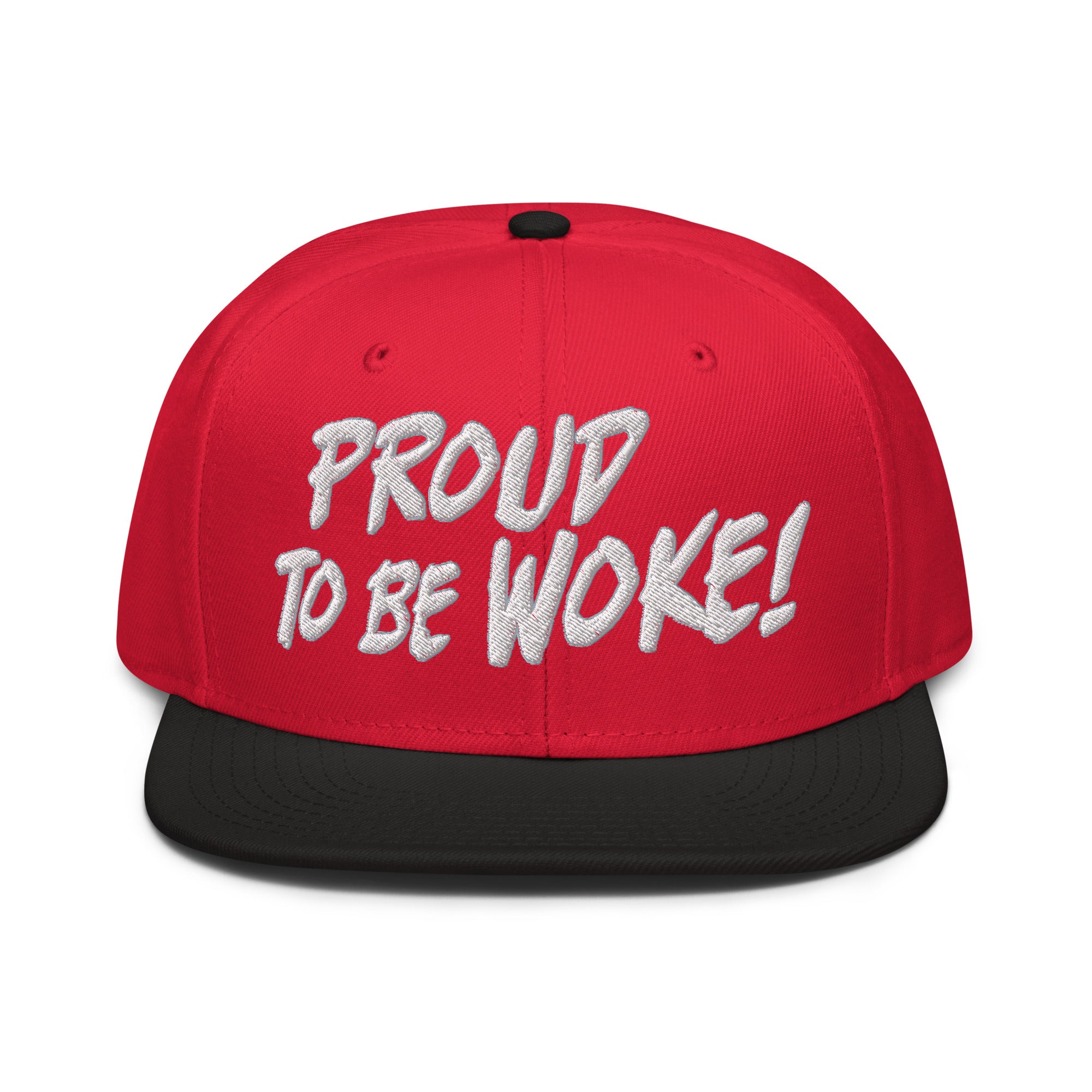 PROUD TO BE WOKE SNAPBACK CAP/Black/Red/Red