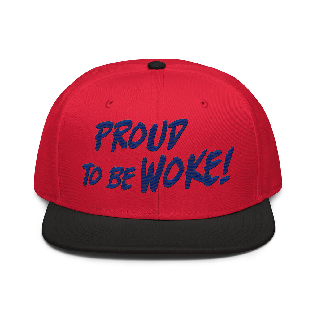 PROUD TO BE WOKE SNAPBACK CAP/Black/Red/Red