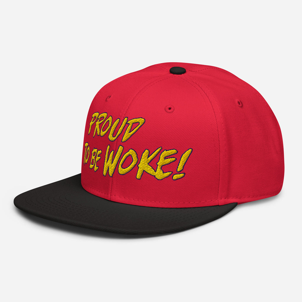 PROUD TO BE WOKE SNAPBACK CAP/Black/Red/Red