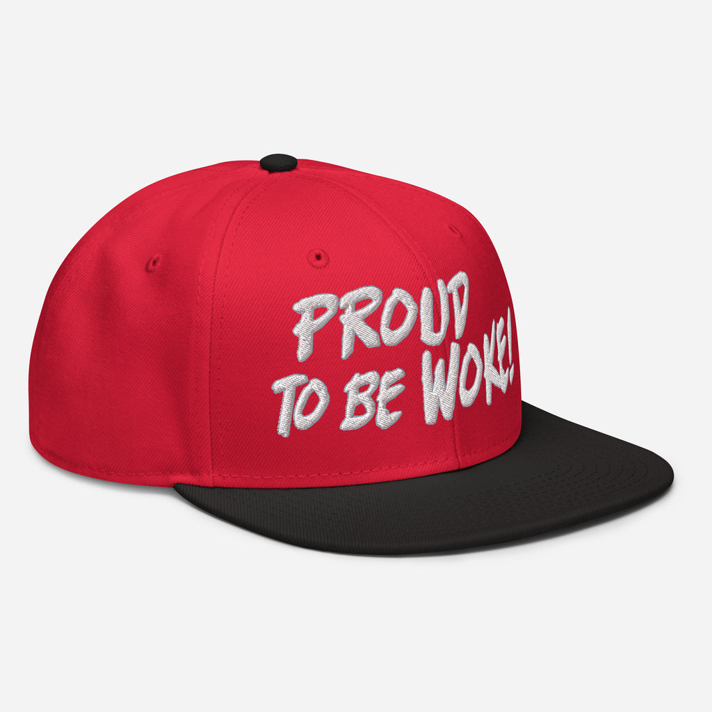 PROUD TO BE WOKE SNAPBACK CAP/Black/Red/Red