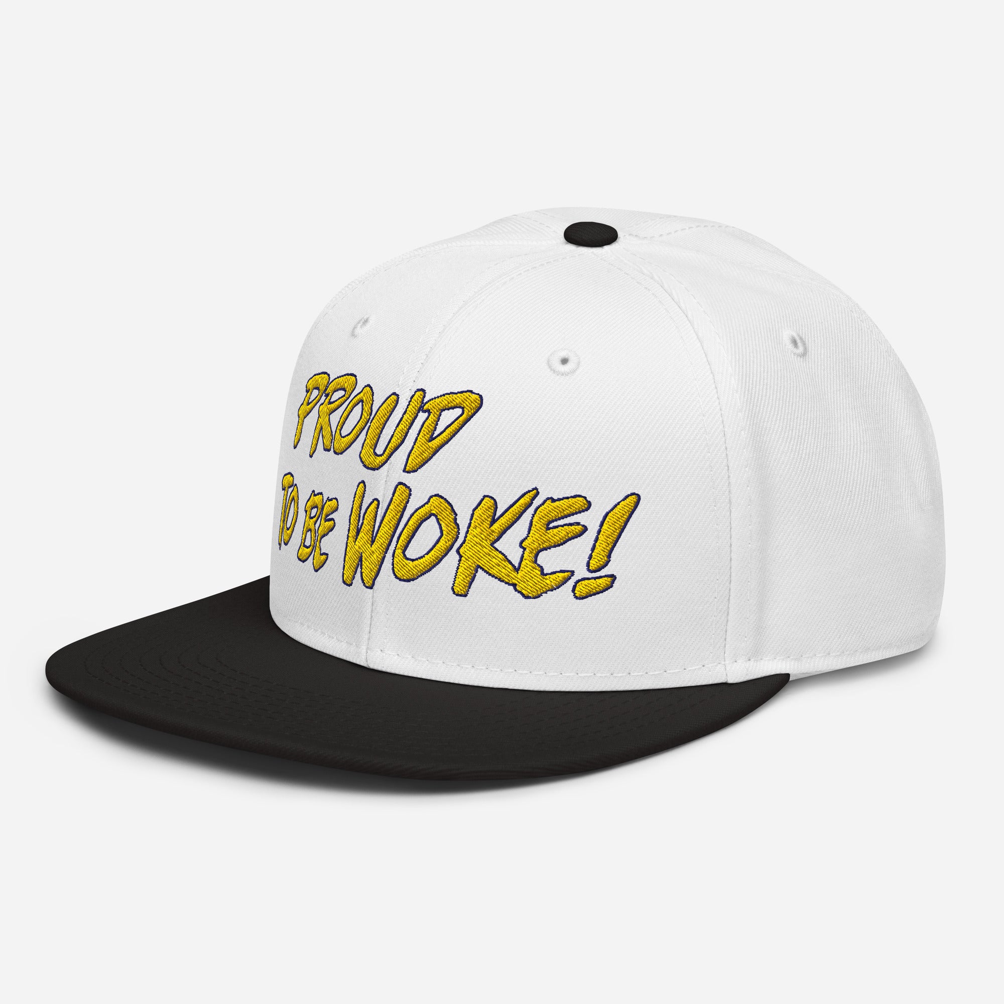 PROUD TO BE WOKE SNAPBACK CAP/Black/White/White