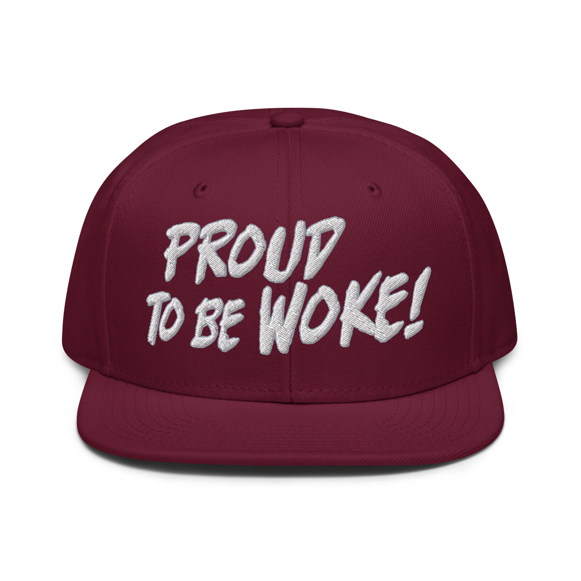 PROUD TO BE WOKE SNAPBACK CAP/Burgundy maroon