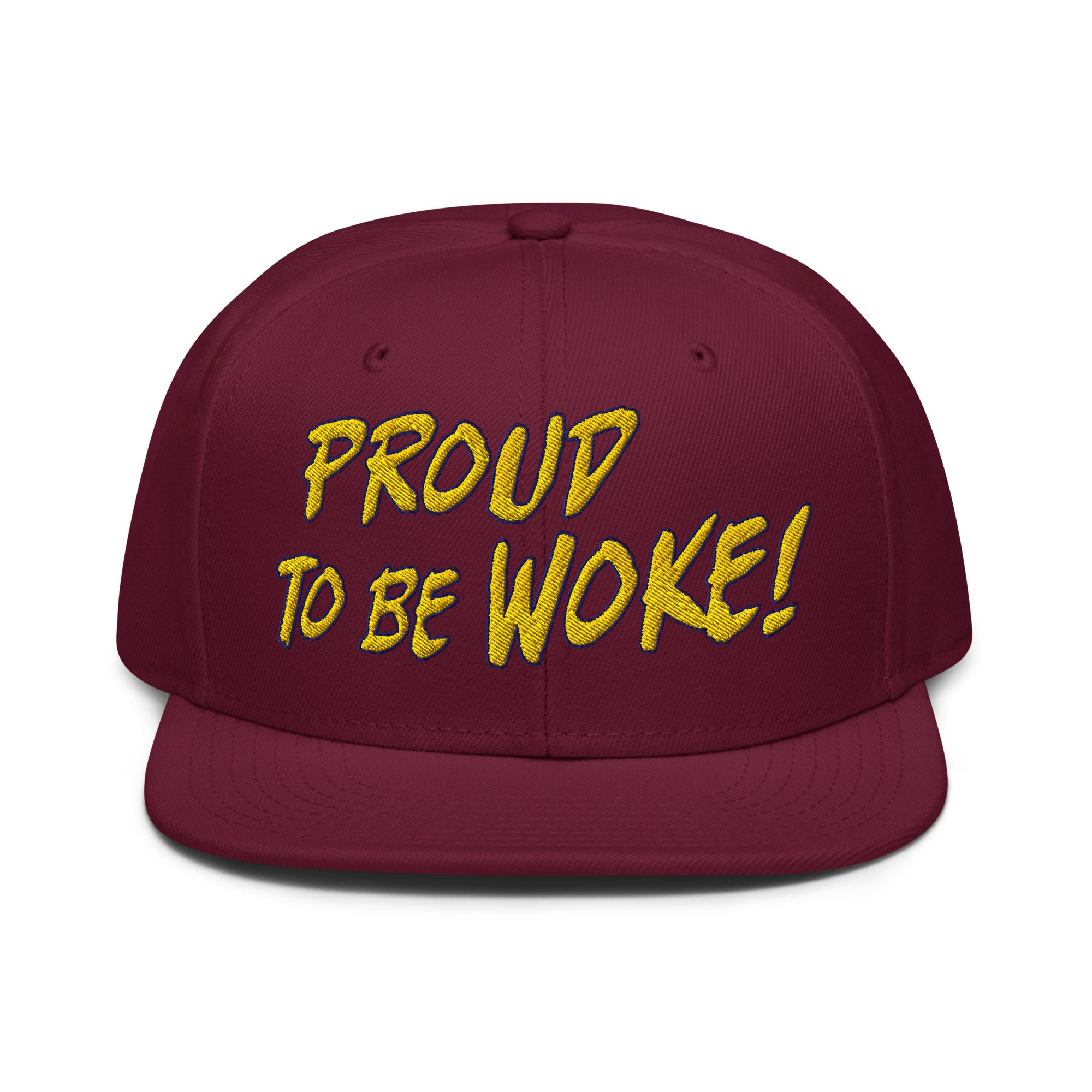 PROUD TO BE WOKE SNAPBACK CAP/Burgundy maroon