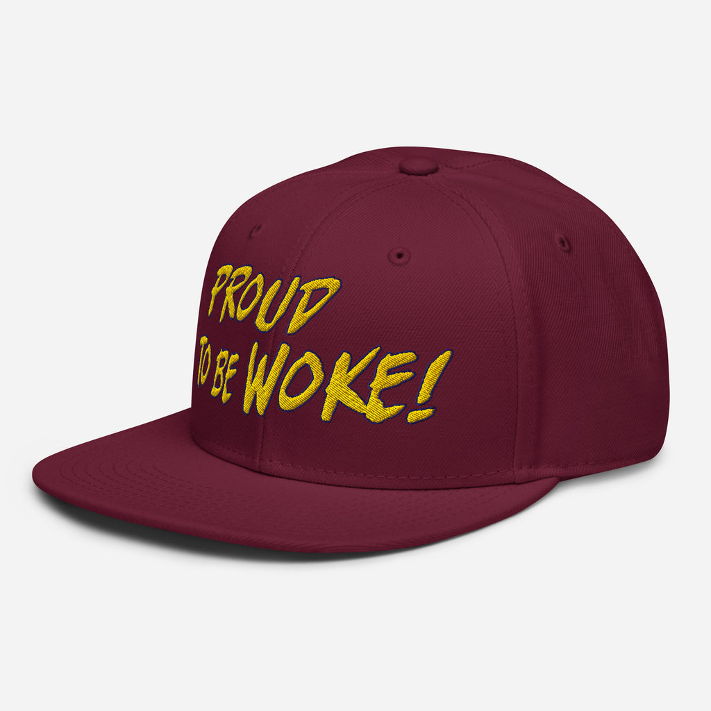 PROUD TO BE WOKE SNAPBACK CAP/Burgundy maroon
