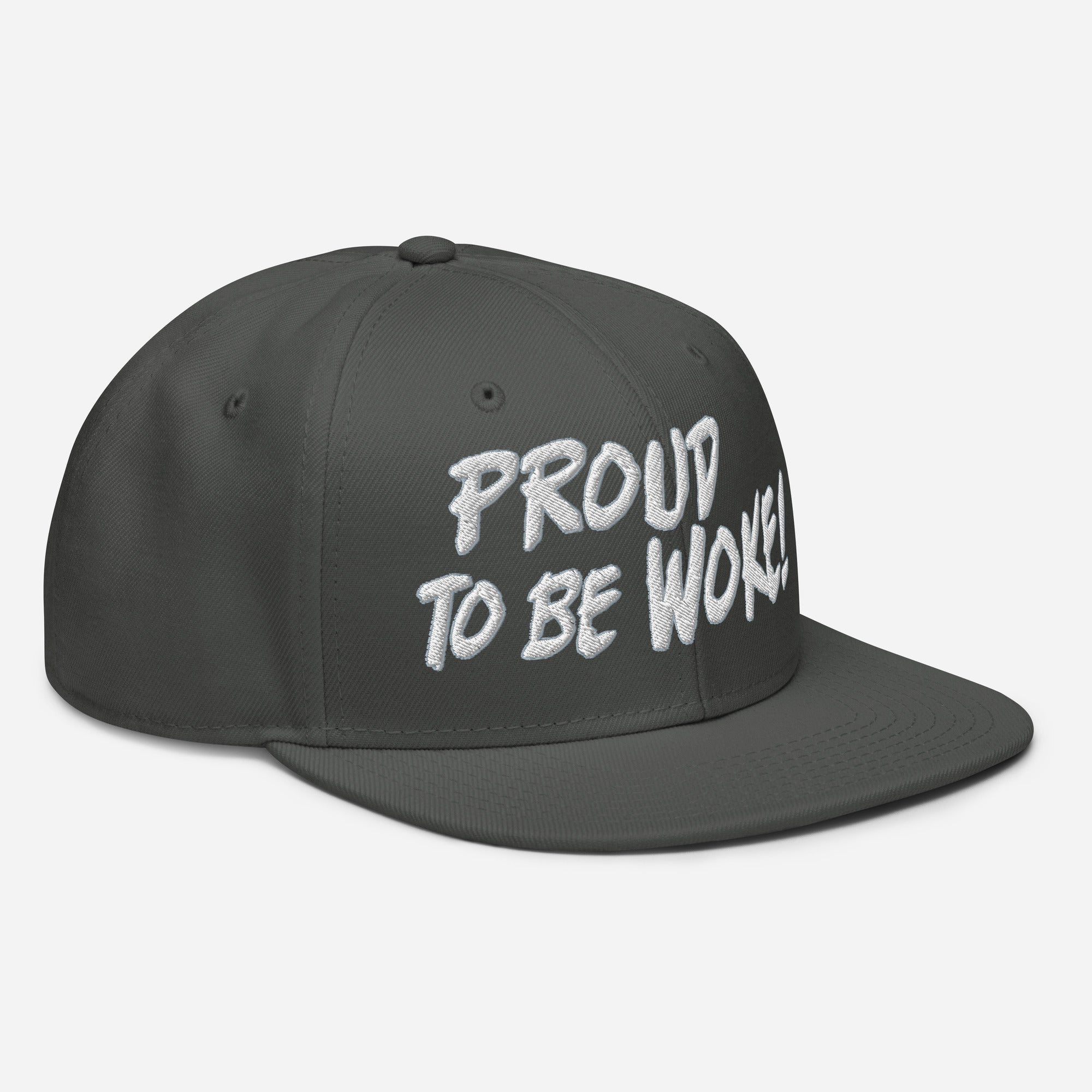 PROUD TO BE WOKE SNAPBACK CAP/
Charcoal gray