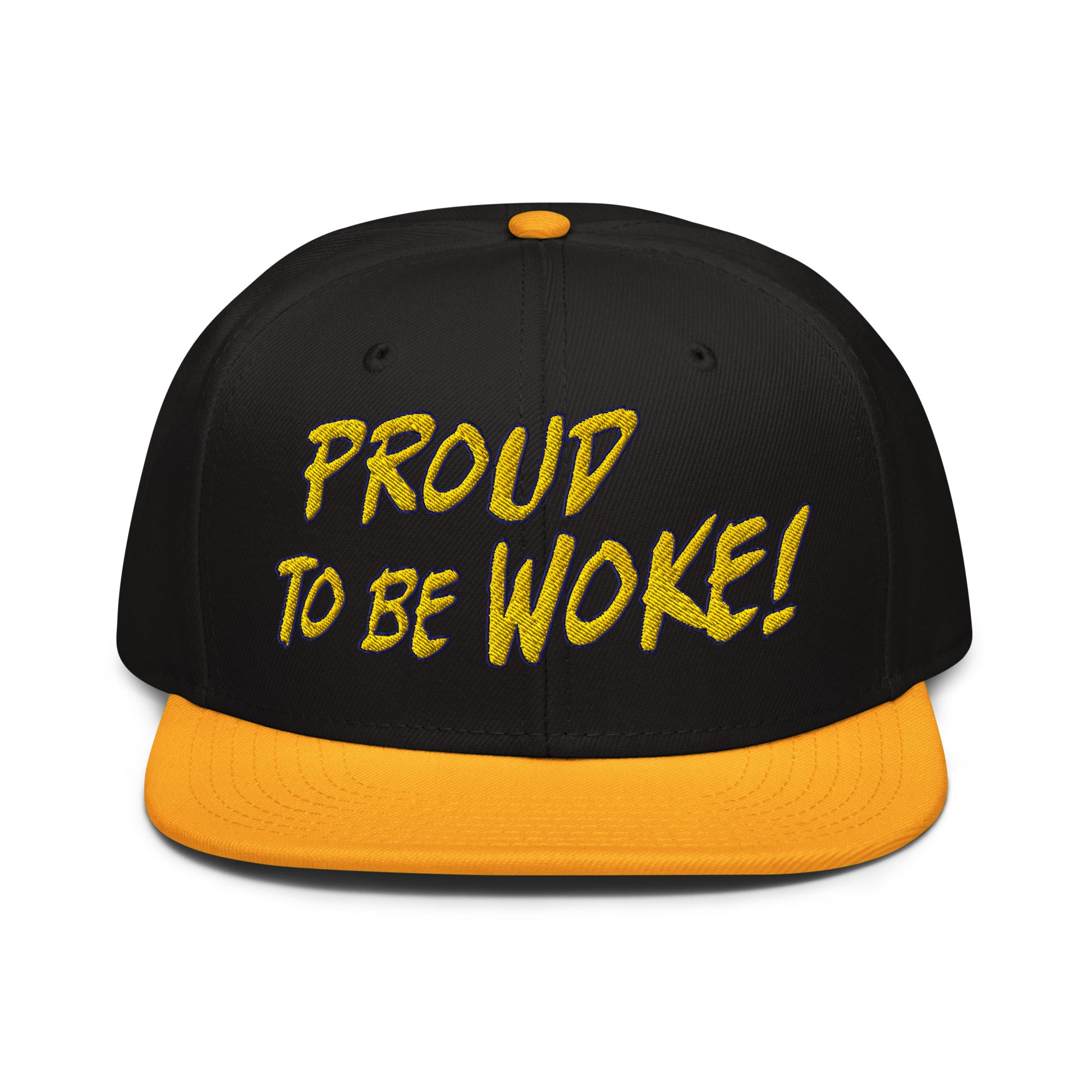 PROUD TO BE WOKE SNAPBACK CAP/Gold/Black/Black