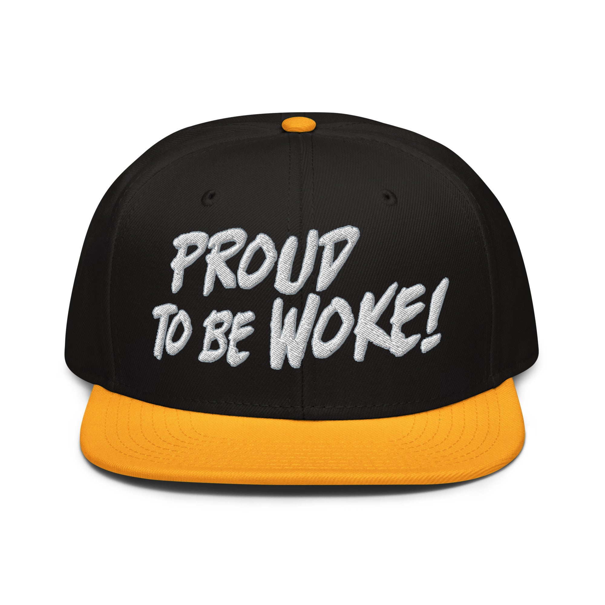 PROUD TO BE WOKE SNAPBACK CAP/
Gold/Black/Black
