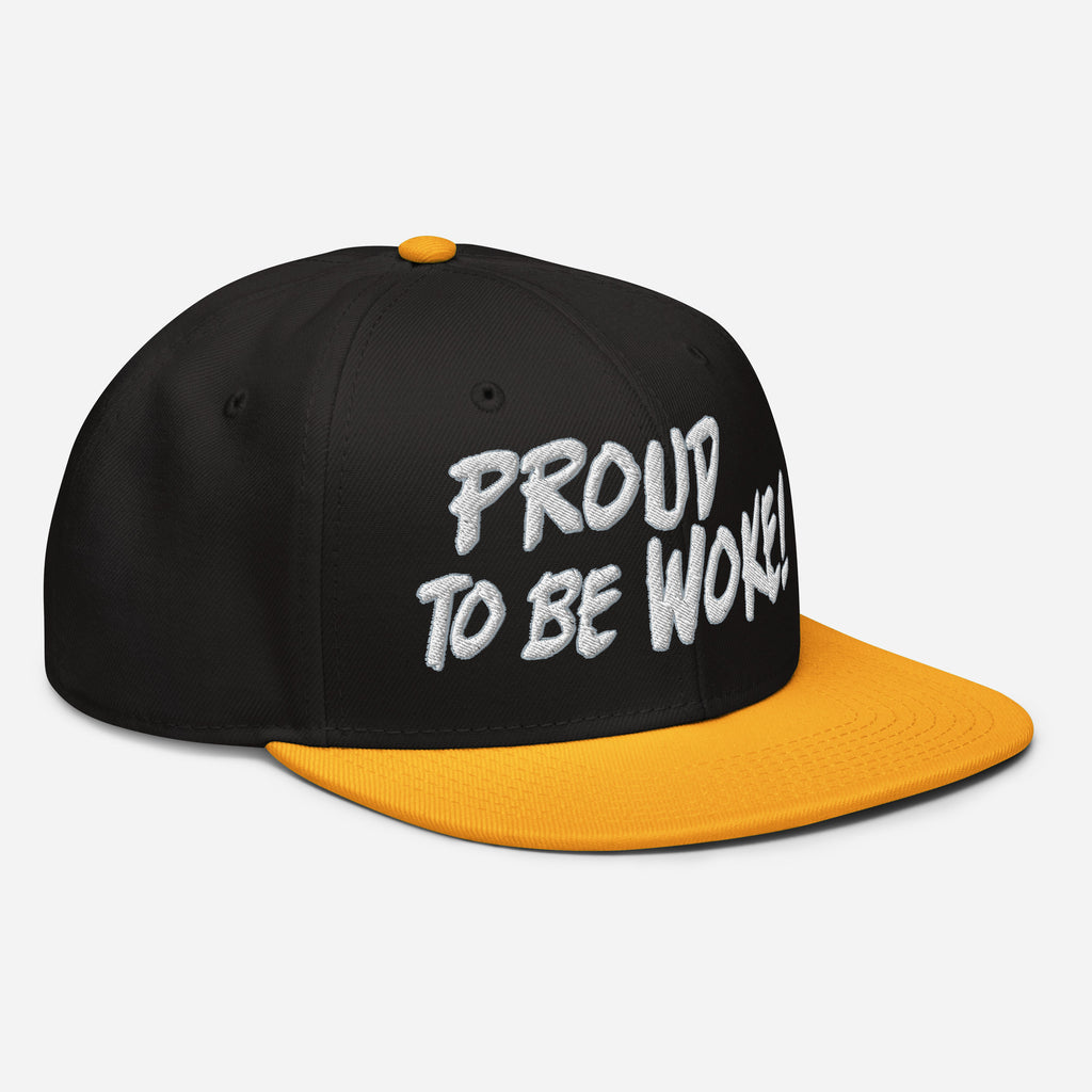 PROUD TO BE WOKE SNAPBACK CAP/
Gold/Black/Black