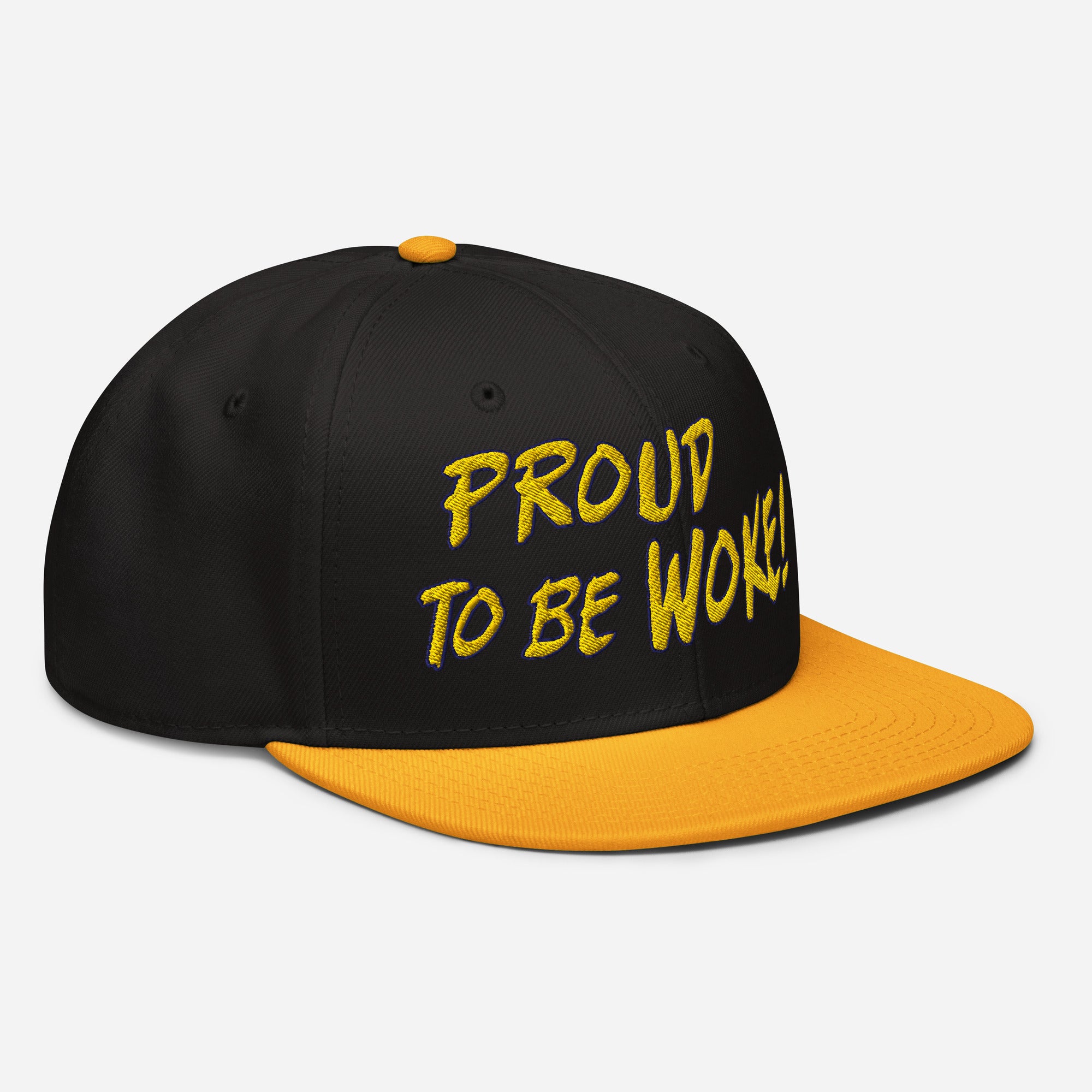 PROUD TO BE WOKE SNAPBACK CAP/Gold/Black/Black