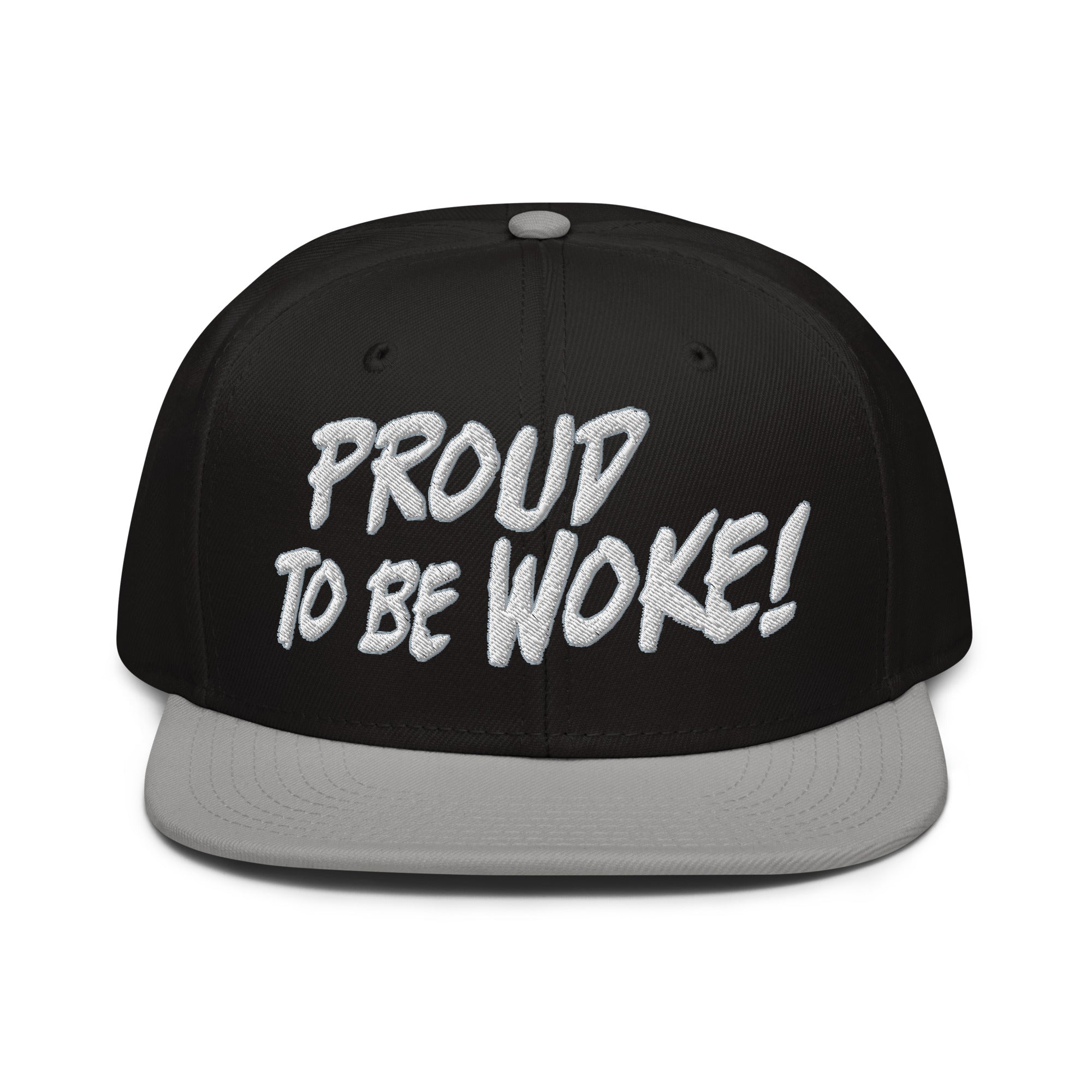 PROUD TO BE WOKE SNAPBACK CAP/Gray/Black/Black
