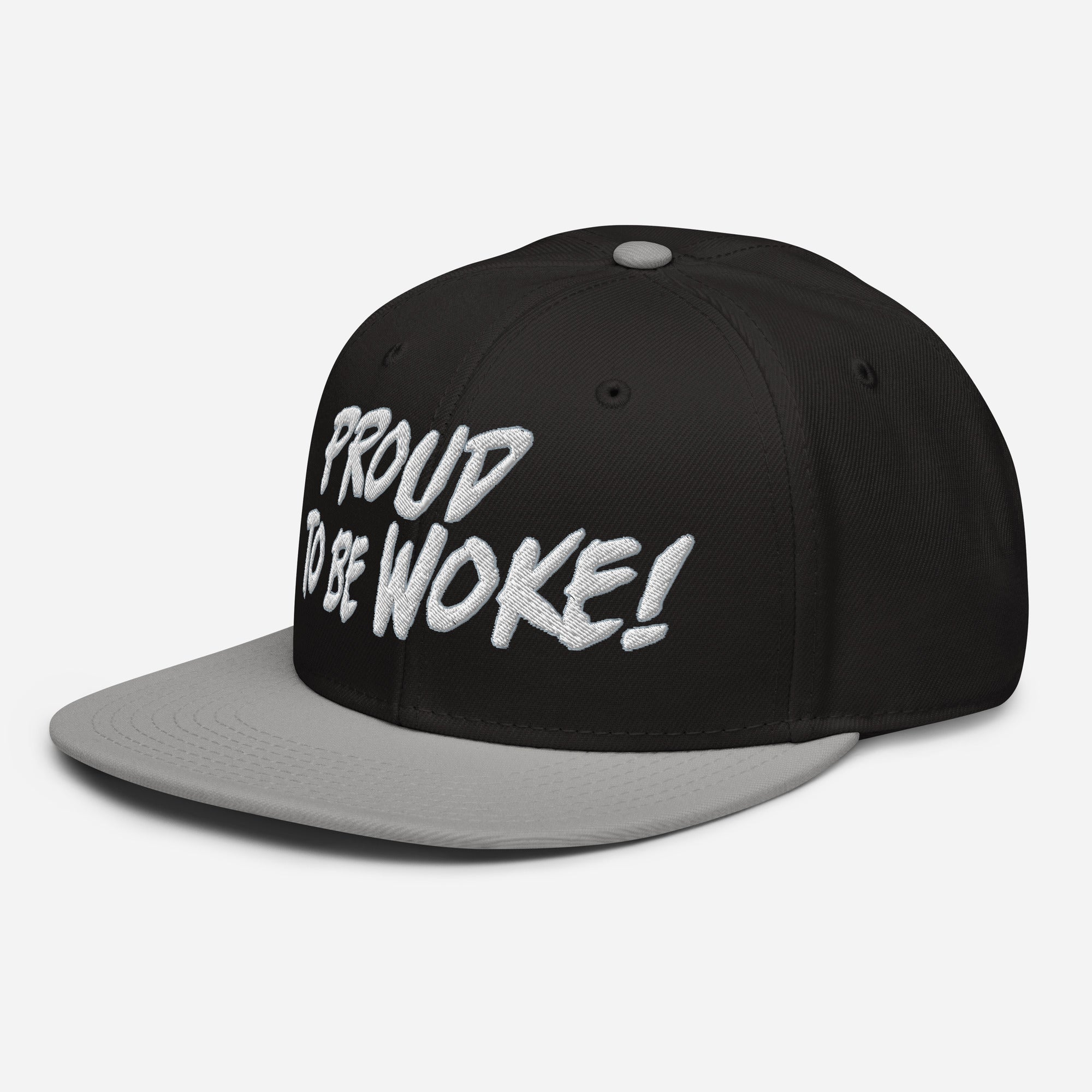 PROUD TO BE WOKE SNAPBACK CAP/Gray/Black/Black