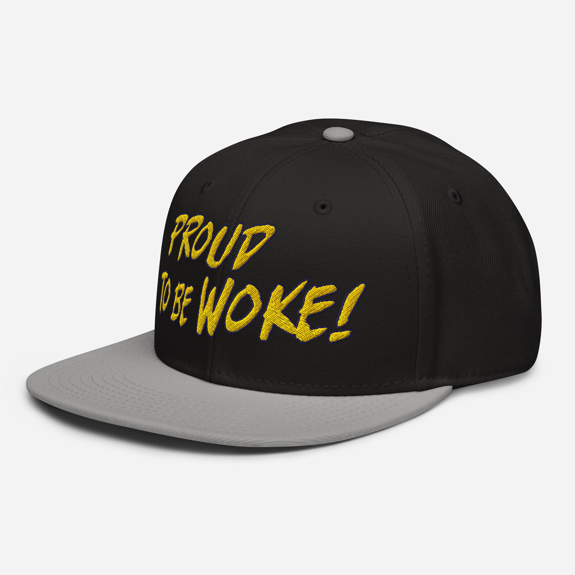 PROUD TO BE WOKE SNAPBACK CAP/Gray/Black/Black