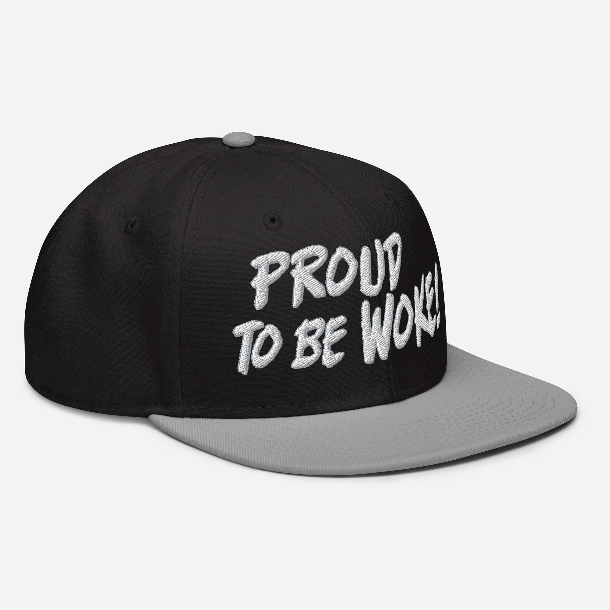 PROUD TO BE WOKE SNAPBACK CAP/Gray/Black/Black