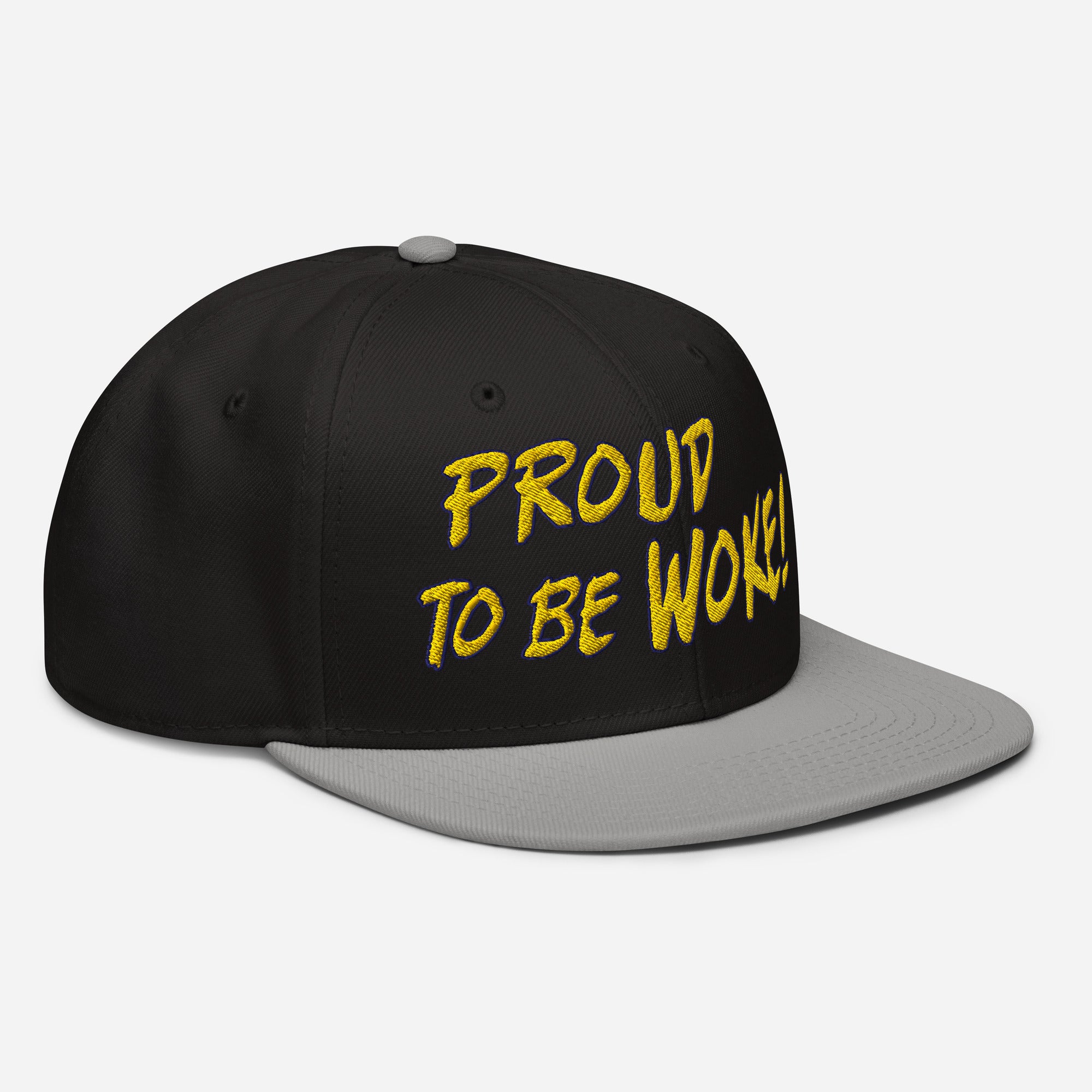 PROUD TO BE WOKE SNAPBACK CAP/Gray/Black/Black