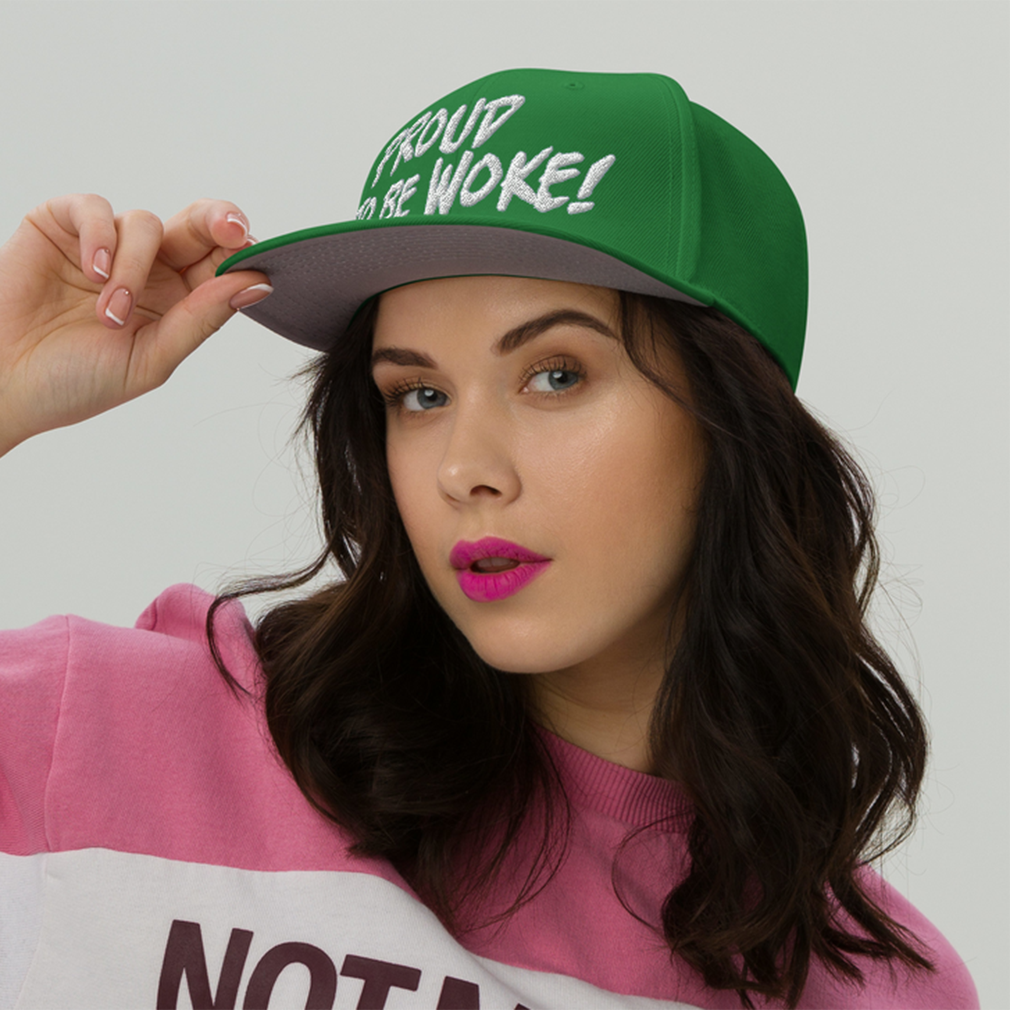 PROUD TO BE WOKE SNAPBACK CAP/Kelly green