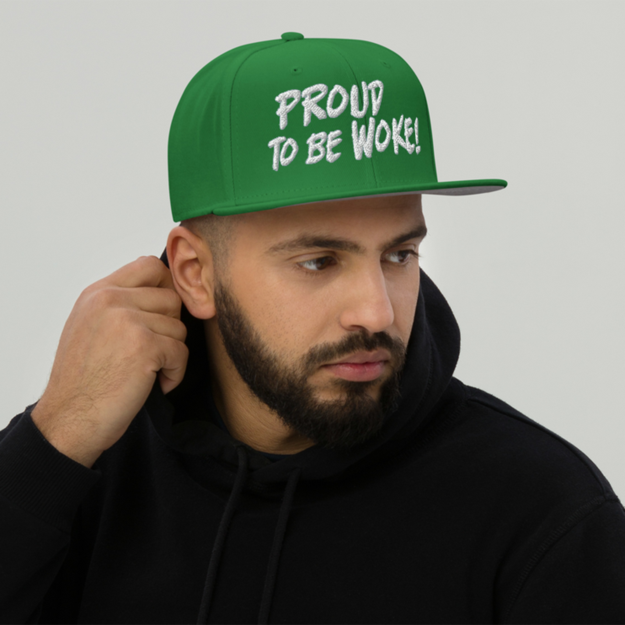 PROUD TO BE WOKE SNAPBACK CAP/Kelly green