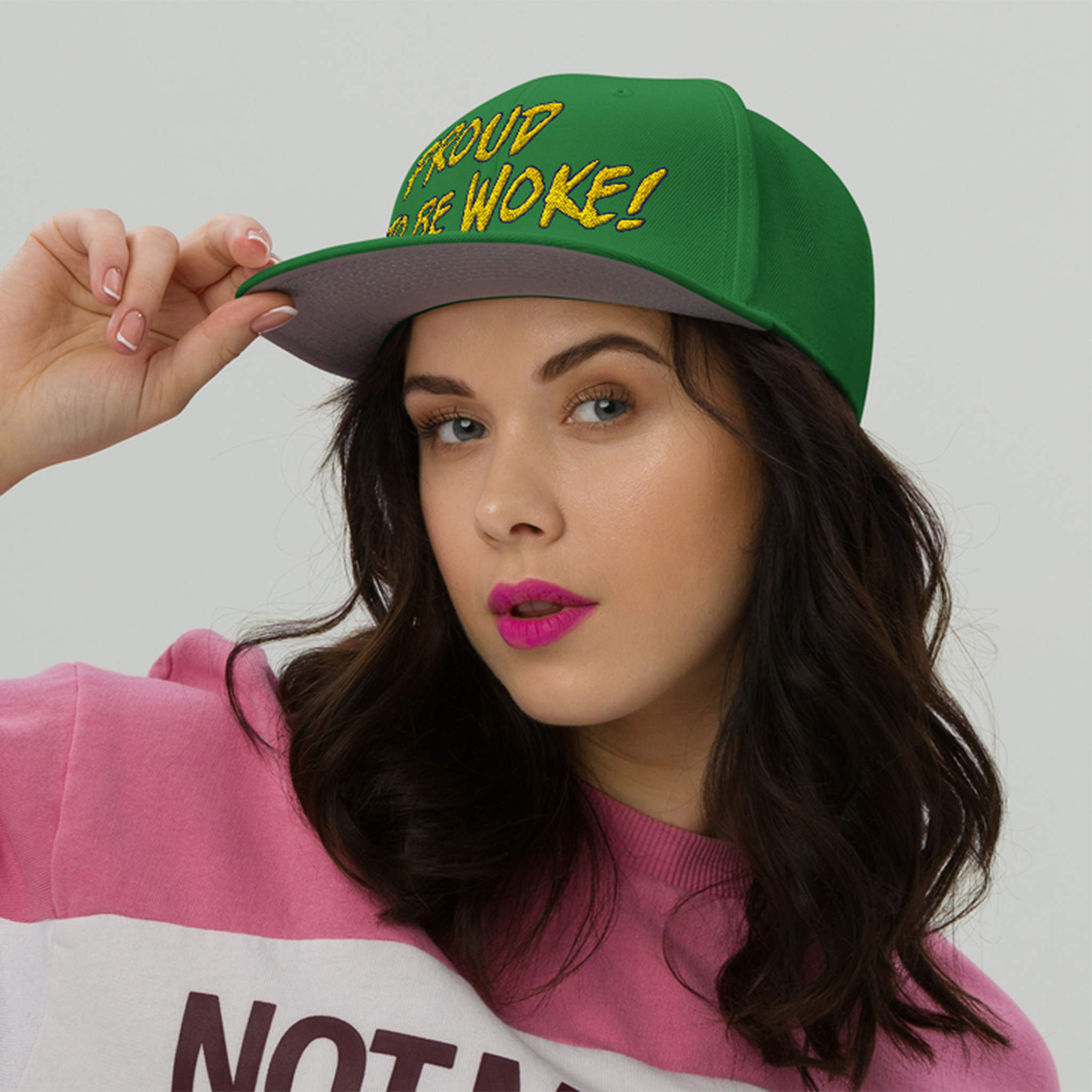 PROUD TO BE WOKE SNAPBACK CAP/Kelly green