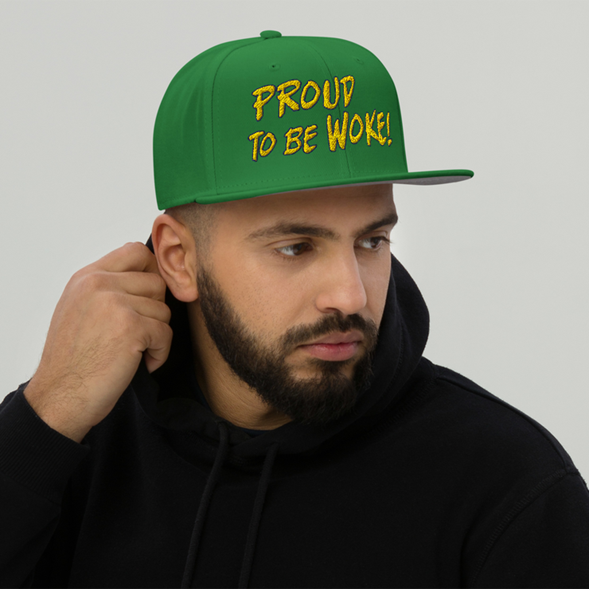 PROUD TO BE WOKE SNAPBACK CAP/Kelly green