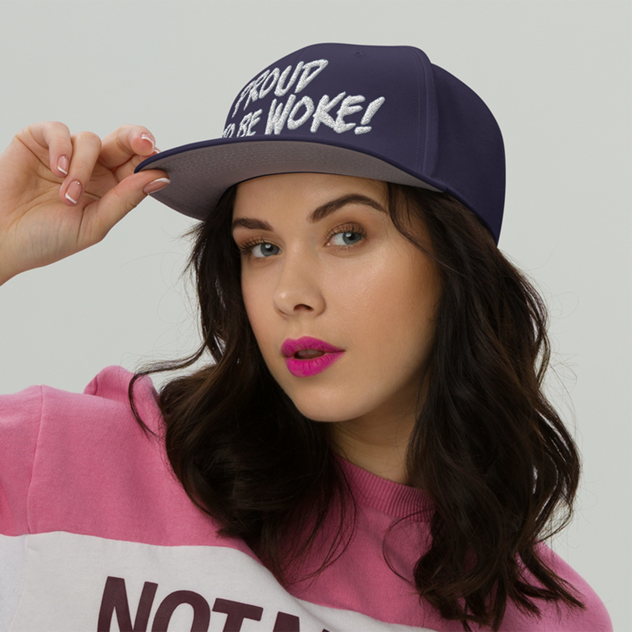 PROUD TO BE WOKE SNAPBACK CAP/Navy blue