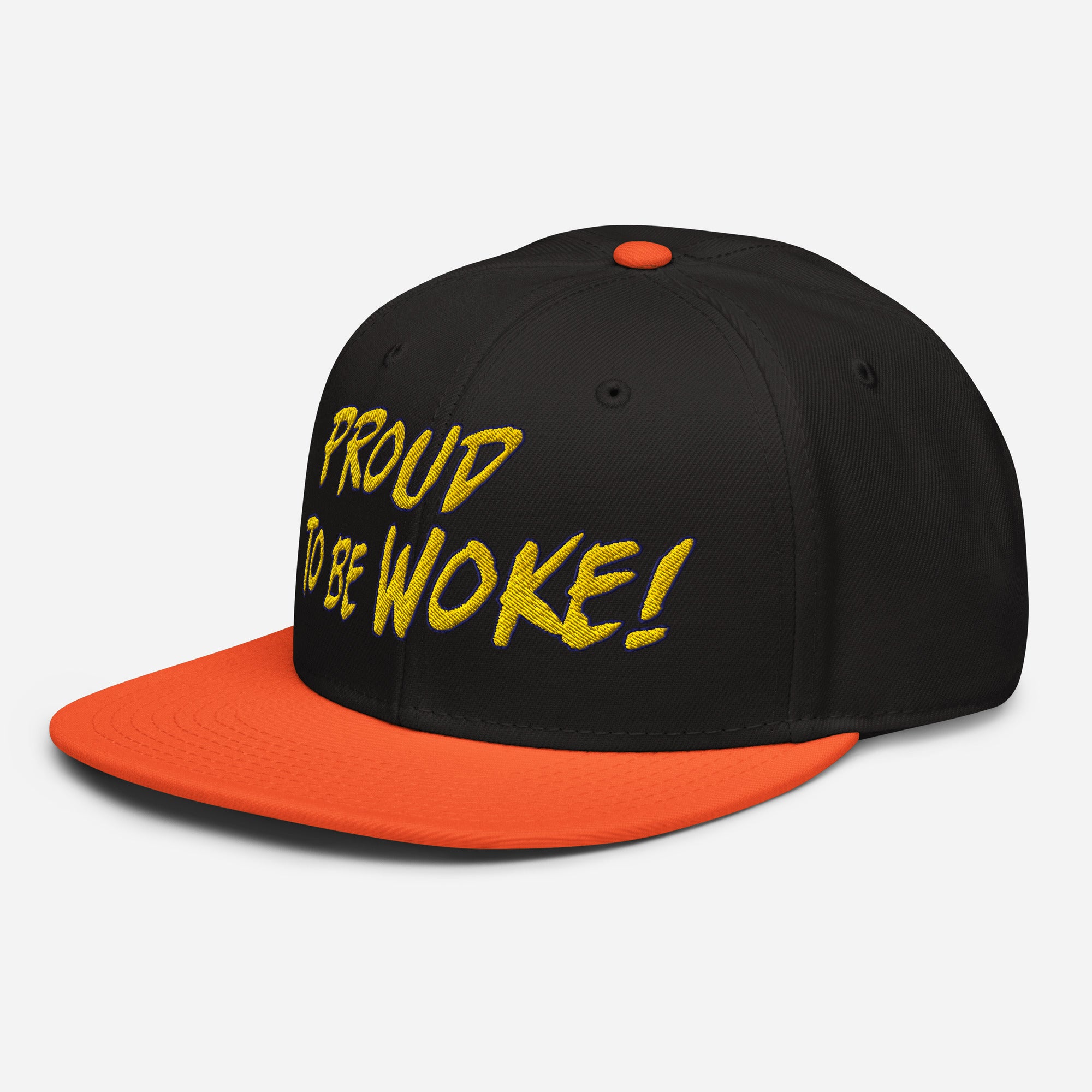 PROUD TO BE WOKE SNAPBACK CAP/Orange/Black/Black
