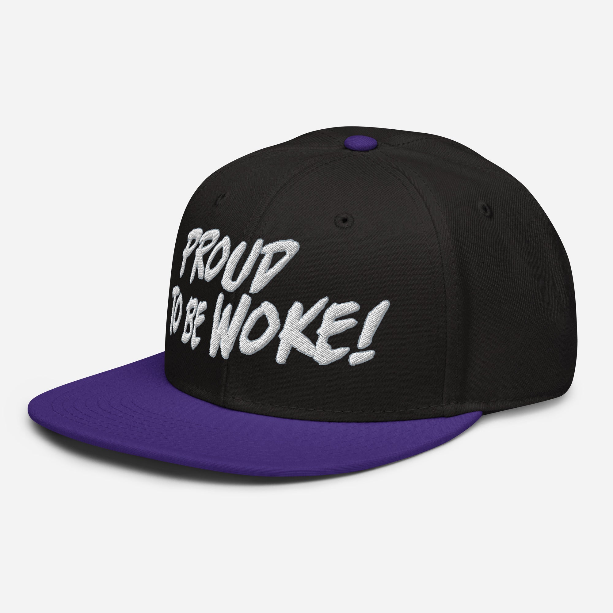 PROUD TO BE WOKE SNAPBACK CAP/Purple/Black/Black