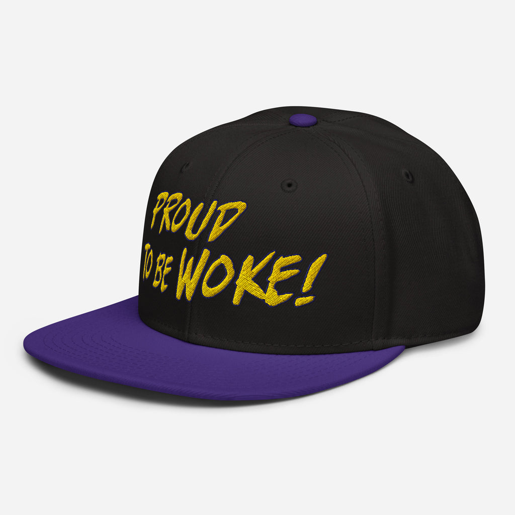PROUD TO BE WOKE SNAPBACK CAP/Purple/Black/Black