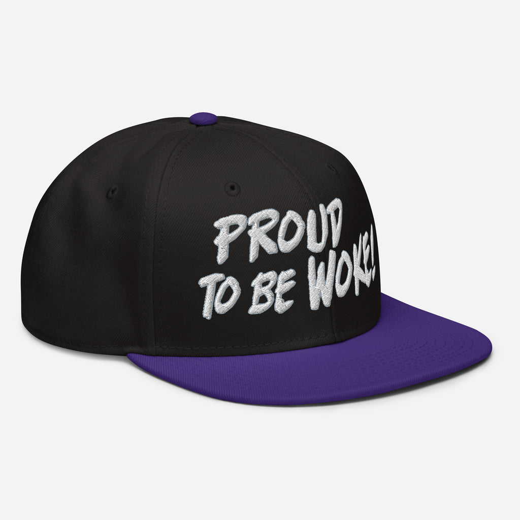 PROUD TO BE WOKE SNAPBACK CAP/Purple/Black/Black