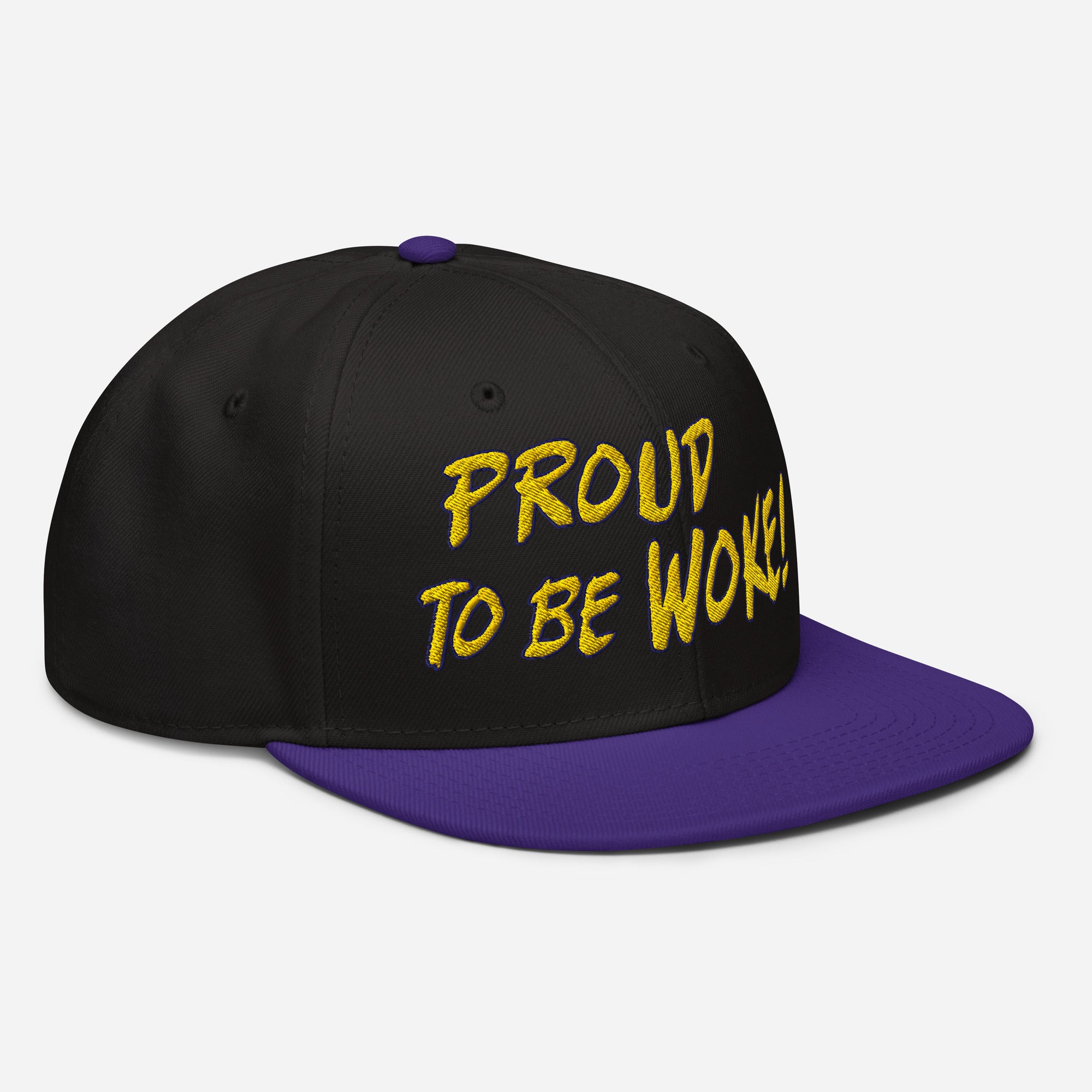 PROUD TO BE WOKE SNAPBACK CAP/Purple/Black/Black