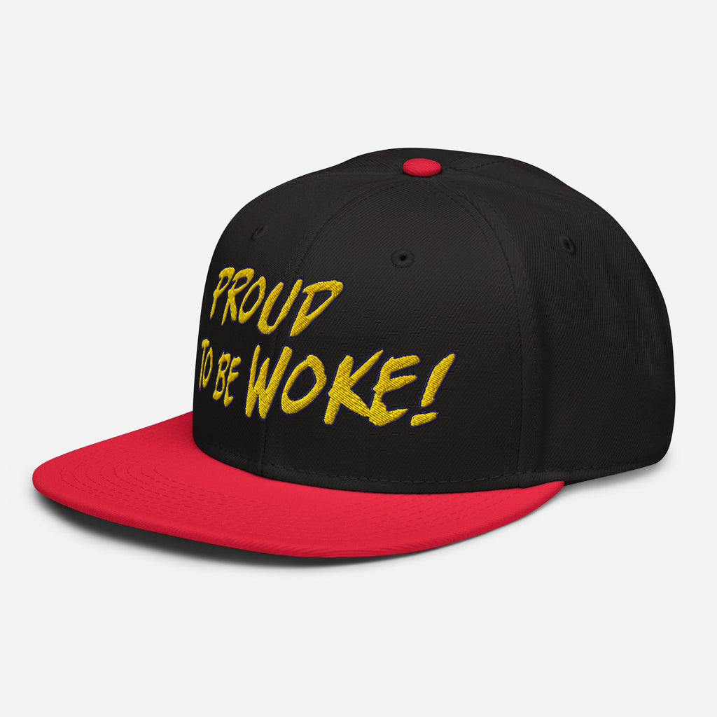 PROUD TO BE WOKE SNAPBACK CAP/Red/Black/Black