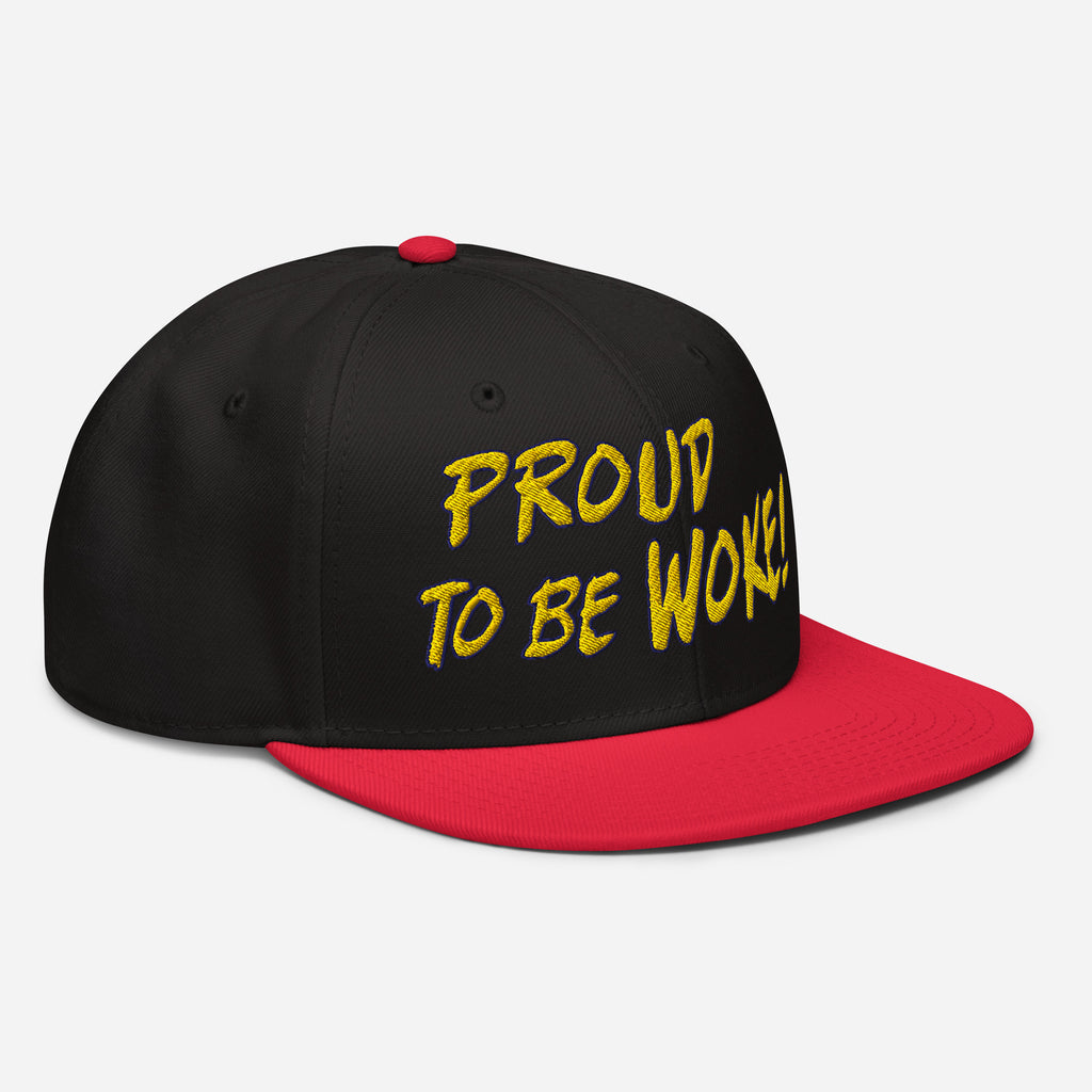 PROUD TO BE WOKE SNAPBACK CAP/Red/Black/Black